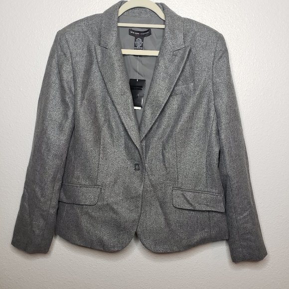 New York & Company Jackets & Blazers - NWT New York & Company Sz 18 Wool Metallic Holiday/Party Blazer (227)